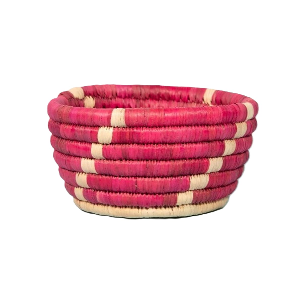 ARZ 1312 Corbeilles multifonctionnelles rondes faites à la main en fibre de palmier naturelle bicolore. – Image 1