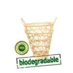 Panier de rangement rustique ajouré rond tressé à la main en fibre végétale de palmier naturelle  en couleur naturel – Image 3
