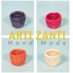 Ensemble de 2 Cache pots ronds en orange corail  rustique tressés à la main en fibres naturelles de palmier – Image 4