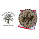 Horloge murale ronde en mosaïque romaine fait à la main haut de gamme motif Florale 4 de la collection Art Murale – Image 2