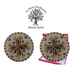Horloge murale ronde en mosaïque romaine fait à la main haut de gamme motif Florale 4 de la collection Art Murale – Image 3