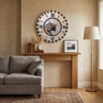 Horloge murale ronde en mosaïque romaine fait à la main haut de gamme motif Le perroquet 1 de la collection Art Murale – Image 2