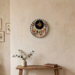 Horloge murale ronde en mosaïque romaine fait à la main haut de gamme motif Oiseaux 1 de la collection Art Murale – Image 2