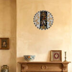 Horloge murale ronde en mosaïque romaine fait à la main haut de gamme motif Arabesque 2 de la collection Art Murale – Image 2