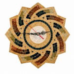 Horloge murale ronde en mosaïque romaine fait à la main haut de gamme motif Arabesque 1 de la collection Art Murale