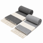 2 fouta en coton - Diamond en Gris et Gris anthracite PTZ 4011
