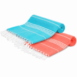 2 Serviette  Fouta Bali traditionnelle  En Jade et Corail  PTZ 2014