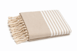 Jeté Arthur en coton XL - multi usage Beige rayée blanc PTZ 1012