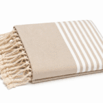 Jeté Arthur en coton XL - multi usage Beige rayée blanc PTZ 1012