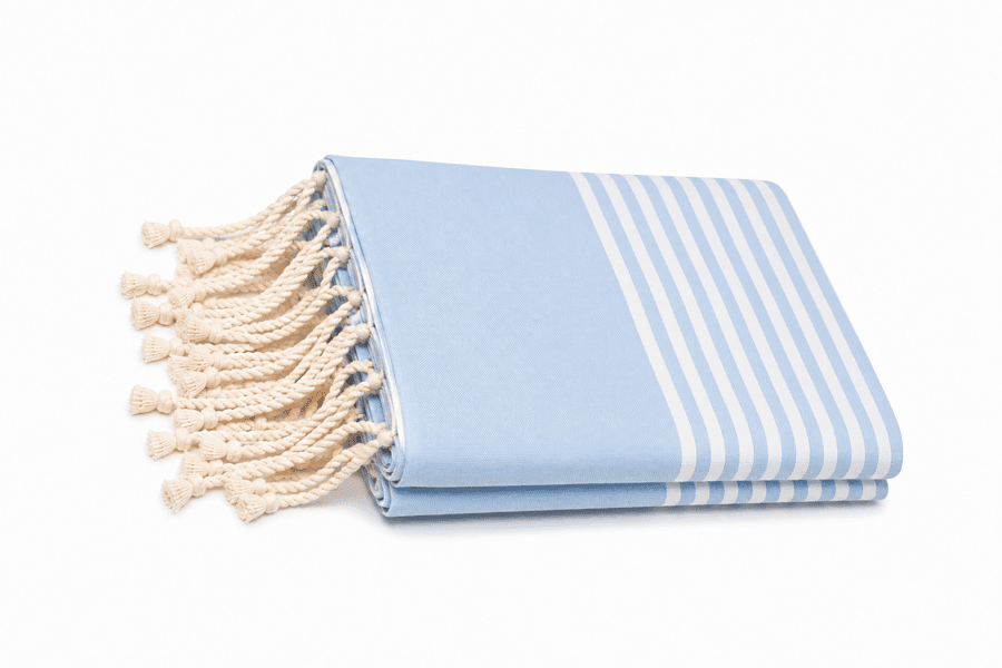 Jeté Fouta Arthur en coton XL – multi usage Bleu ciel