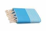 Jeté Fouta Arthur en coton multi usage Bleu turquoise  PTZ 1014