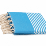 Jeté Fouta Arthur en coton multi usage Bleu turquoise  PTZ 1014