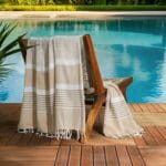 Jeté Arthur en coton XL - multi usage Beige rayée blanc PTZ 1012 – Image 2