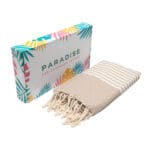 Jeté Arthur en coton XL - multi usage Beige rayée blanc PTZ 1012 – Image 3