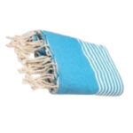 Jeté Fouta Arthur en coton multi usage Bleu turquoise  PTZ 1014