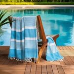 Jeté Fouta Arthur en coton multi usage Bleu turquoise  PTZ 1014 – Image 2