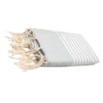 Jeté Fouta Arthur en coton XL - multi usage Gris rayée blanc PTZ 1017
