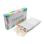 Jeté Fouta Arthur en coton XL - multi usage Gris rayée blanc PTZ 1017 – Image 3