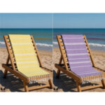 2 Serviette en coton - Fouta Bali En Violet lilas et Jaune PTZ 2010 – Image 2