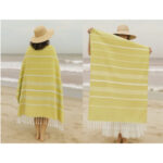 2 Serviette en coton - Fouta Bali En Violet lilas et Jaune PTZ 2010 – Image 3