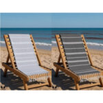 Set de 2 Serviette en coton - Fouta Bali  XL En Gris et Gris anthracite rayée blanc PTZ 2012 – Image 2