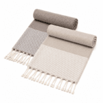 Set 2 Serviette en coton - Fouta nid d'abeille  XL En Beige et taupe PTZ 3010