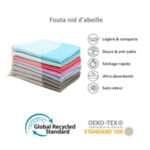 Set 2 Serviette en coton - Fouta nid d'abeille  XL En Beige et taupe PTZ 3010 – Image 4