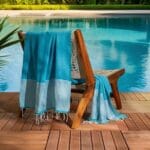 2 Fouta nid d'abeille En Turquoise et Vert d’eau PTZ 3013 – Image 3