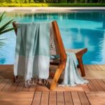 2 Serviettes Fouta nid d'abeille En Vert d’eau et Rose bonbon – Image 3