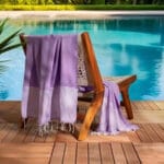 2 Serviettes en coton Nid d'abeille En Violet lilas et Corail PTZ 3015 – Image 3