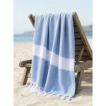 2 fouta en coton - Diamond En bleu ciel et Vert kaki PTZ 4012 – Image 2
