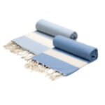 2 fouta en coton  Diamond En bleu ciel et Bleu ciel foncé PTZ 4014