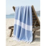 2 fouta en coton  Diamond En bleu ciel et Bleu ciel foncé PTZ 4014 – Image 2