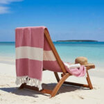 2 Serviette en coton Fouta Diamond En Jaune et rose fuchsia – Image 2