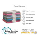 2 Serviette en coton Diamond bleu turquoise et corail PTZ 4017 – Image 4