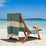 2 Serviettes en coton Fouta Diamond En Rouge bordeaux et Jade – Image 3