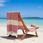 2 Serviettes en coton Fouta Diamond En Rouge bordeaux et Jade – Image 4