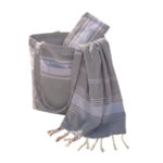 Kit Summer 3 pièces : 1 Sac 1 trousse et 1 Fouta Bali en Gris PTZ 6013