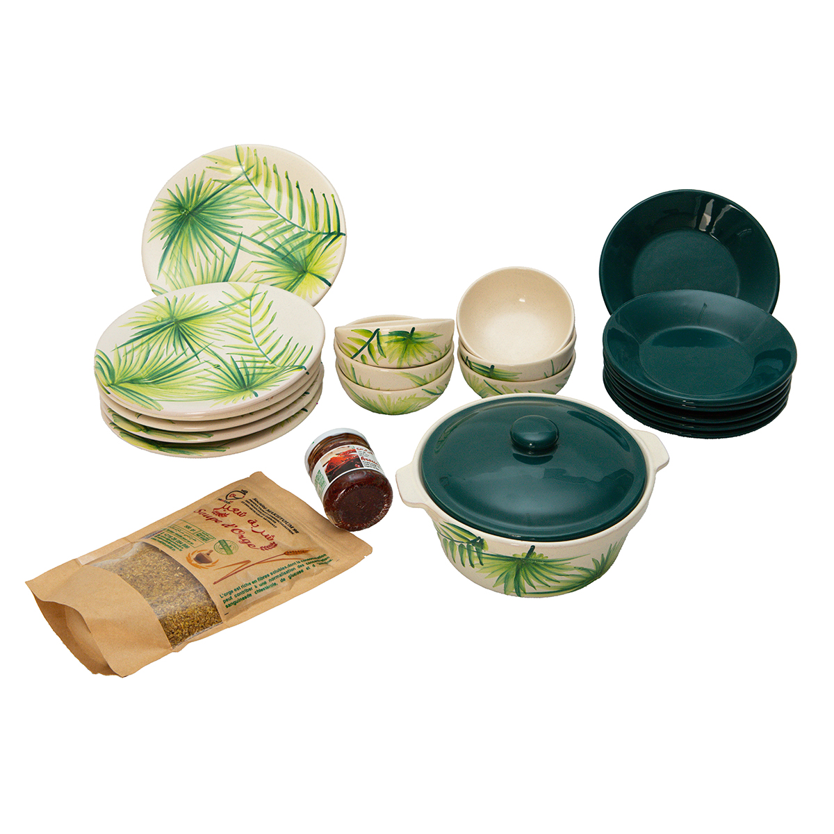 Pack Double Plaisir à Table Oasis Pack Double Plaisir à Table "Oasis" 20 pièces en céramique TOP 2349 – Image 1