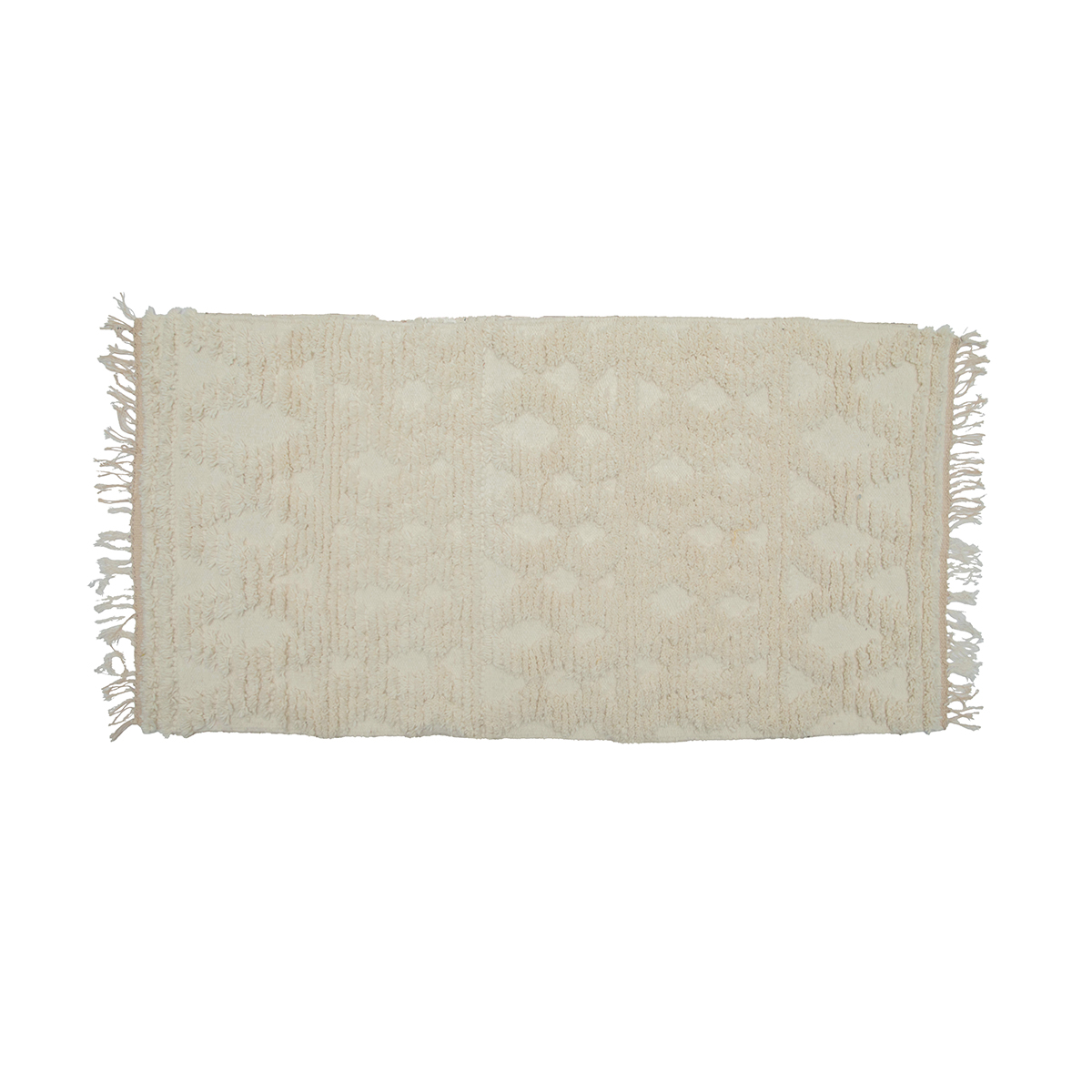 Tapis berbère rectangulaire en en 100% laine naturelle design vintage Bicolor Tapis berbère rectangulaire en en 100% laine naturelle design vintage Bicolor – Image 1