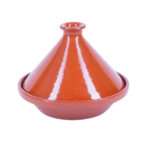 Tajine Marocain tradition rond avec couvercle en Céramique émaillée  "pâte à feu" PM