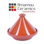 Tajine Marocain tradition rond avec couvercle en Céramique émaillée  "pâte à feu" PM – Image 2