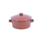 Cocotte tradition ronde en Céramique émaillée  "pâte à feu" PM