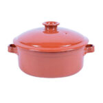 Cocotte ronde tradition avec couvercle en Céramique émaillée  "pâte à feu" GM