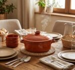 Cocotte ronde tradition avec couvercle en Céramique émaillée  "pâte à feu" GM – Image 2