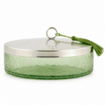 Bonbonnière cylindrique haut de gamme en verre soufflé craquelé fait à la main GM - T 5 – Image 2
