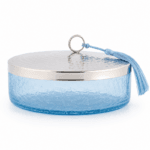 Bonbonnière cylindrique haut de gamme en verre soufflé craquelé fait à la main GM - T 5 – Image 3