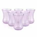 Ensemble de 6 verres à the Türk en verre soufflé craquelé design vintage