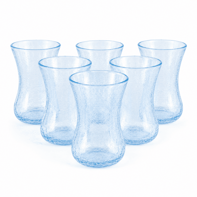 Ensemble de 6 verres à the Türk en verre soufflé