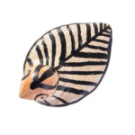 Collection Héritage Khalti Jomaa – Sculpture de canard en terre cuite bicolor en beige et noir en Poterie de sejnane